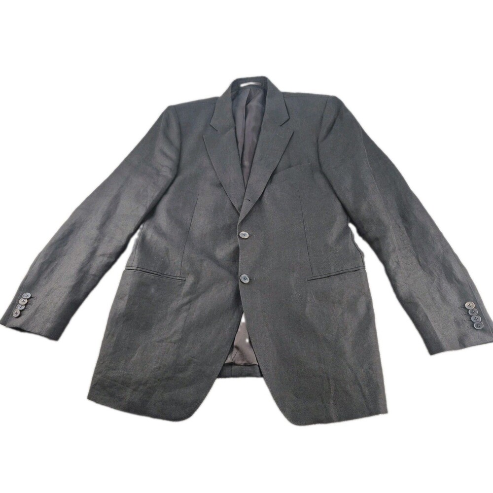Massimo Dutti Sport Coat Men Sz 42R  Brown 100% Linen Surgeon Cuff 3 Roll 2 Btns